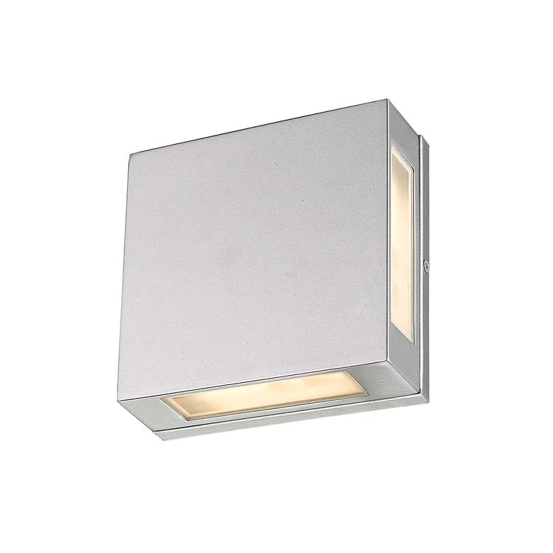 Image 3 Quadrate 9 1/4" High Silver 2-Light LED Outdoor Wall Light more views