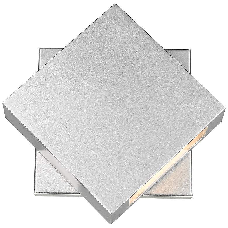 Image 2 Quadrate 9 1/4" High Silver LED Outdoor Wall Light
