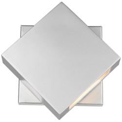 Quadrate 9 1/4&quot; High Silver LED Outdoor Wall Light