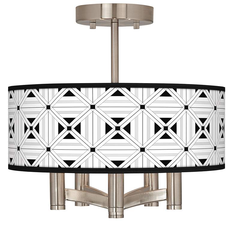 Image 1 Quadrille Ava 5-Light Nickel Ceiling Light