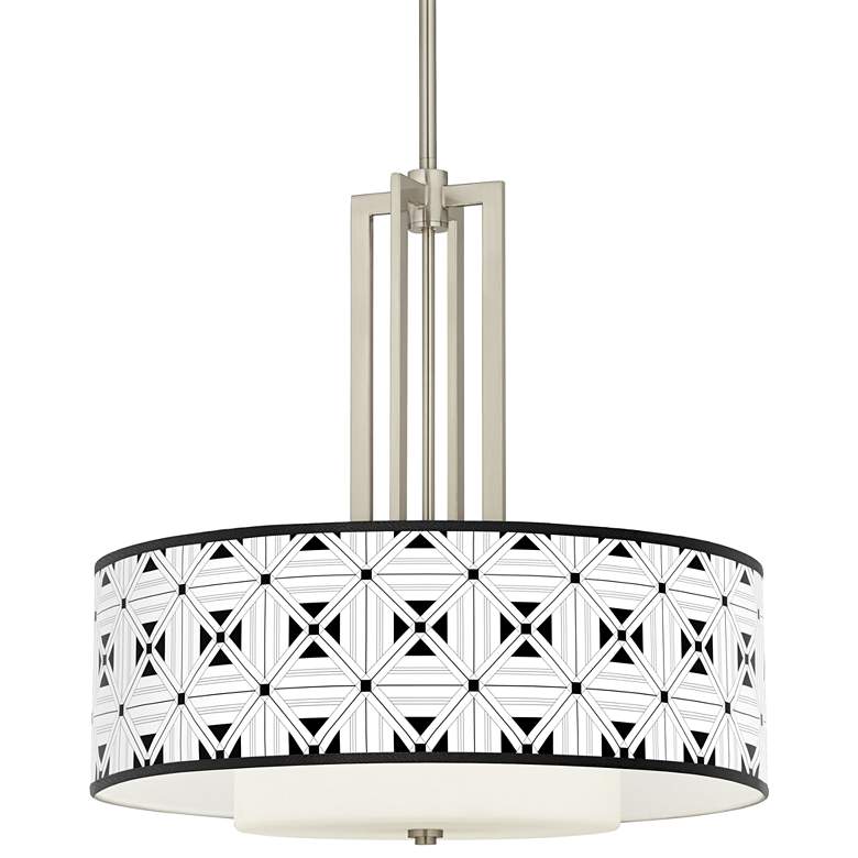 Image 1 Quadrille Carey 24 inch Brushed Nickel 4-Light Chandelier