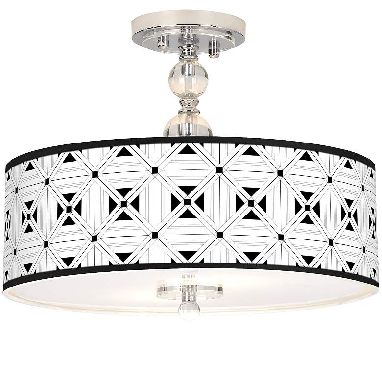Image 1 Quadrille Giclee 16" Wide Semi-Flush Ceiling Light