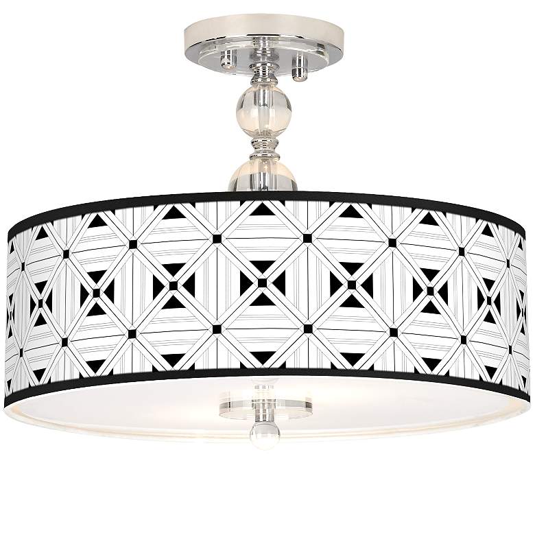 Image 1 Quadrille Giclee 16 inch Wide Semi-Flush Ceiling Light