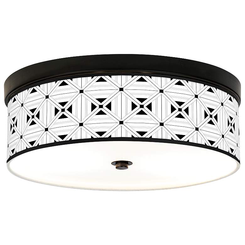 Image 1 Quadrille Giclee Energy Efficient Bronze Ceiling Light