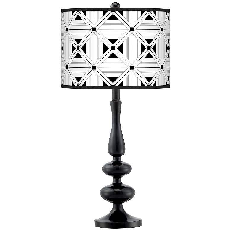 Image 1 Quadrille Giclee Paley Black Table Lamp