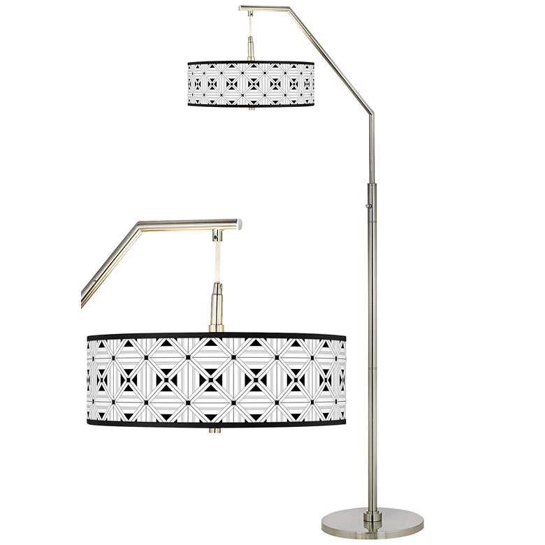 Image 1 Quadrille Giclee Shade Arc Floor Lamp