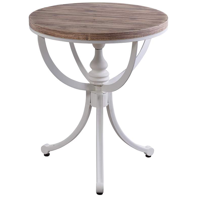Image 1 Quail Farm Metal and Wood Side Table - White and Natural