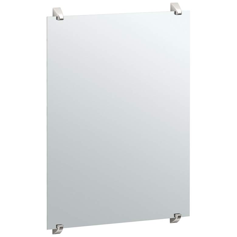 Image 1 Quantra Fixed Mount Satin Nickel 22 inch x 32 1/4 inch Wall Mirror