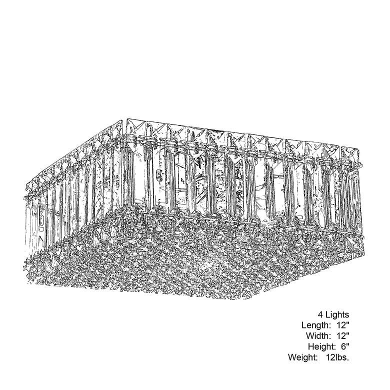 Image 5 Quantum 12"W Polished Stainless Steel Crystal Ceiling Light more views