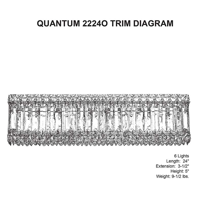 Image 4 Quantum 5"H x 24"W 6-Light Crystal Bath Bar in Pol Stainless Stee more views