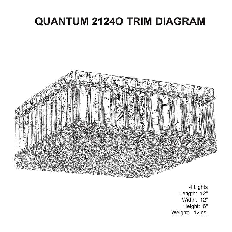Image 5 Quantum 6"H x 12"W 4-Light Flush Mount in Polished Stainless Stee more views