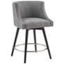 2_Quarry 26 1/2" High Grey Fabric Swivel Counter Stool