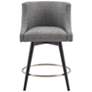 6_Quarry 26 1/2" High Grey Fabric Swivel Counter Stool more views