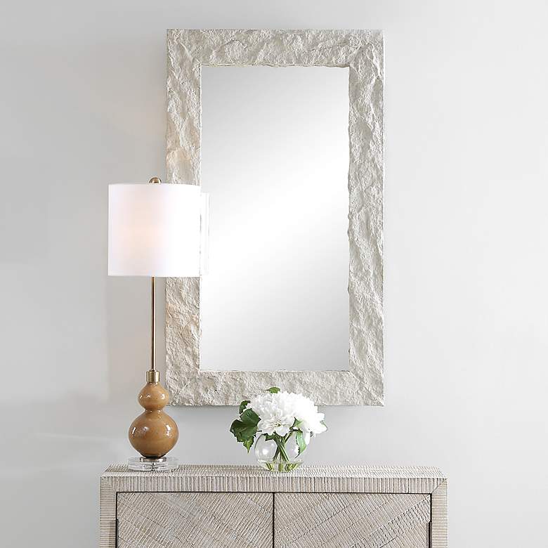 Image 1 Quarry 28" x 48" Aged Ivory Rectangle Wall Mirror