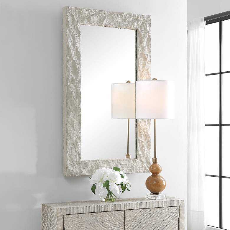 Image 3 Quarry 28" x 48" Aged Ivory Rectangle Wall Mirror more views