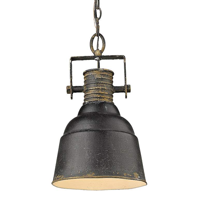 Image 2 Quarry 9 1/4" Wide Antique Black Iron Mini Pendant