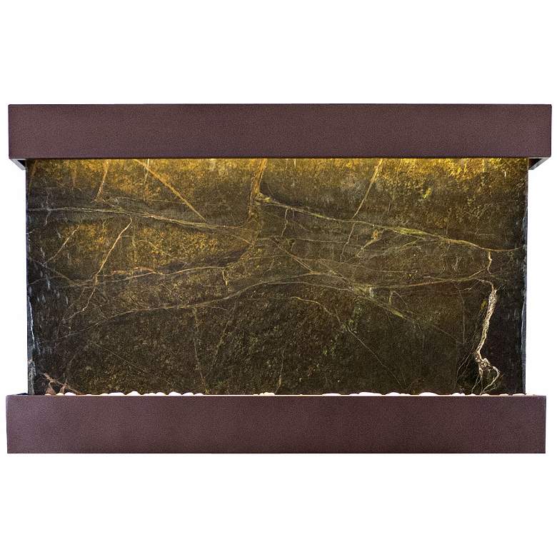 Image 1 Quarry Green Marble Copper Vein 51 inch Wide Wall Fountain