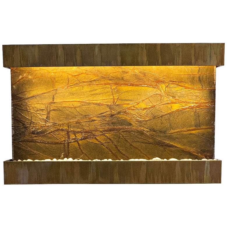 Image 1 Quarry Marble and Copper 51 inch Wide Indoor Wall Fountain