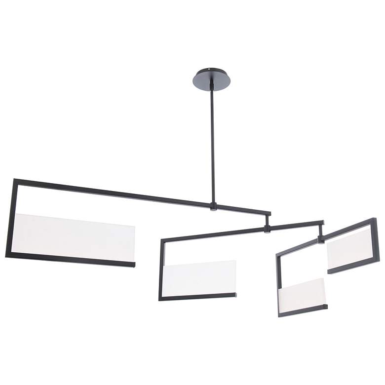 Image 1 Quartet 14.88 inchH x 56 inchW 4-Light Linear Pendant in Black