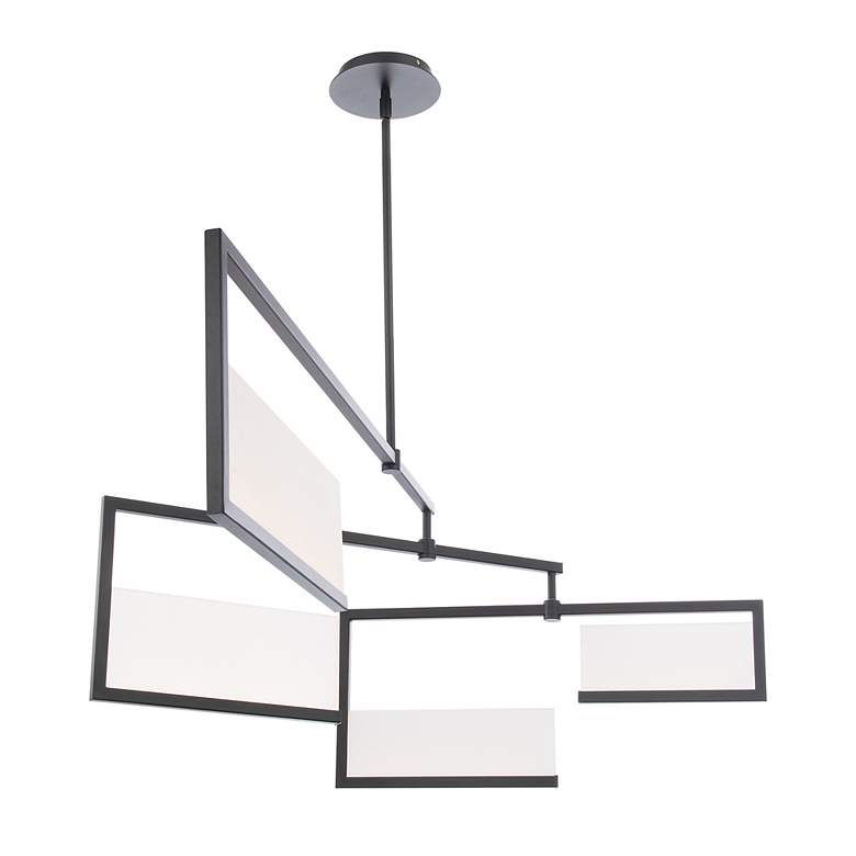 Image 3 Quartet 14.88"H x 56"W 4-Light Linear Pendant in Black more views