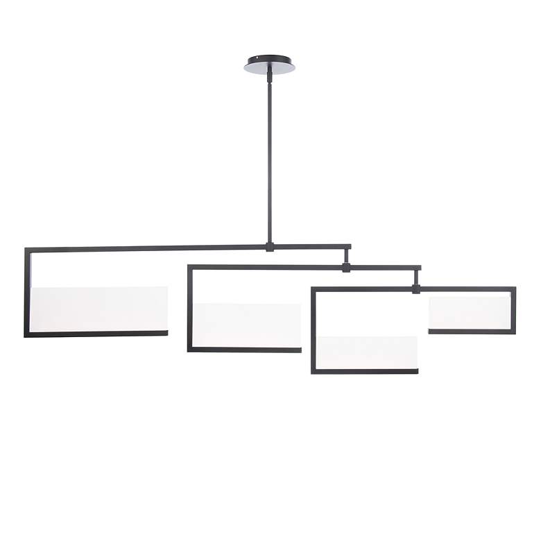 Image 4 Quartet 14.88"H x 56"W 4-Light Linear Pendant in Black more views