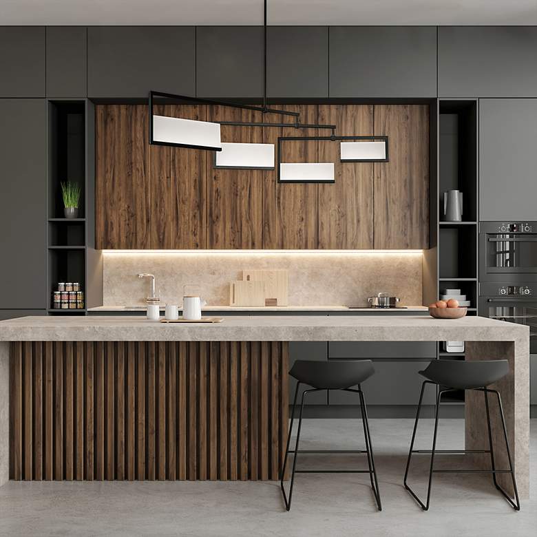 Image 6 Quartet 14.88"H x 56"W 4-Light Linear Pendant in Black more views