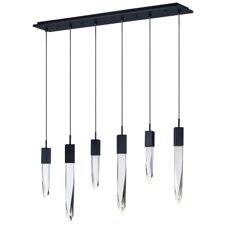 Image 2 Quartz 39 1/4"W Black 12-LED Kitchen Island Light Pendant