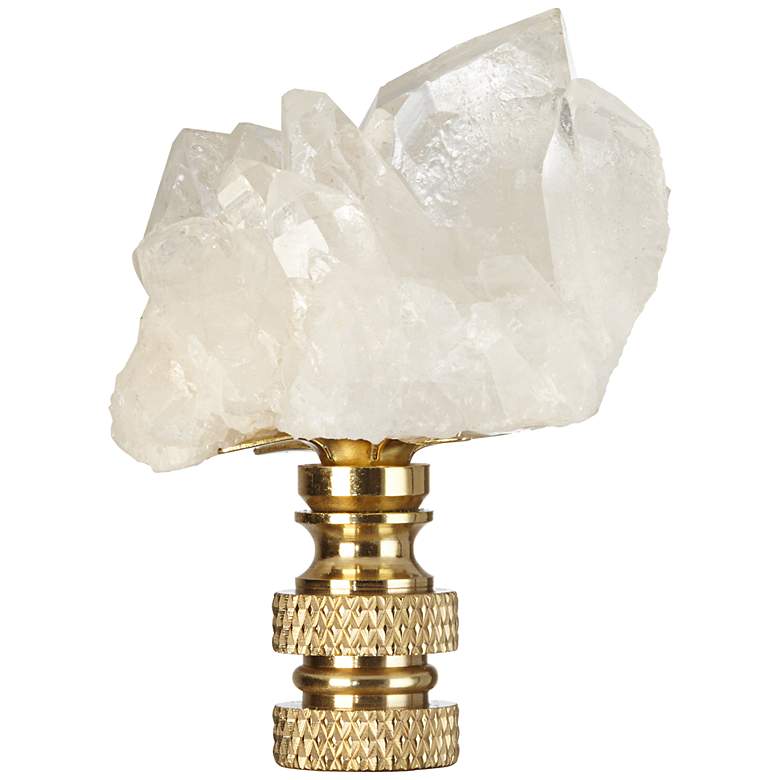 Image 1 Quartz Mineral 2 1/2 inch High Lamp Shade Finial