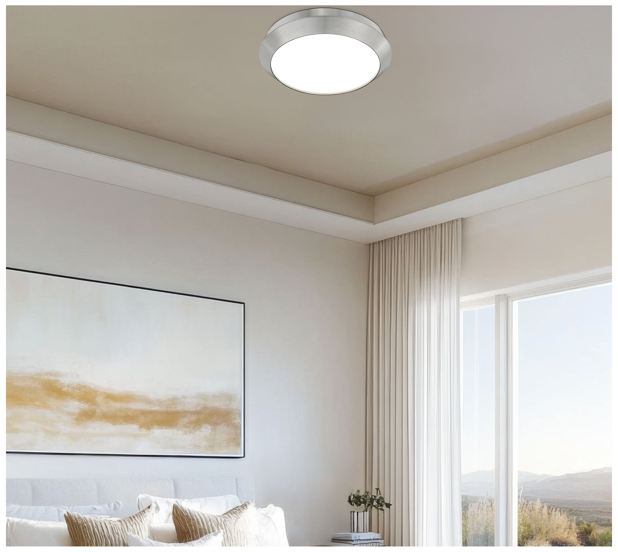 Image 3 Quasars by Z-Lite 16 inch Brushed Nickel 1 Light Flush Mount more views