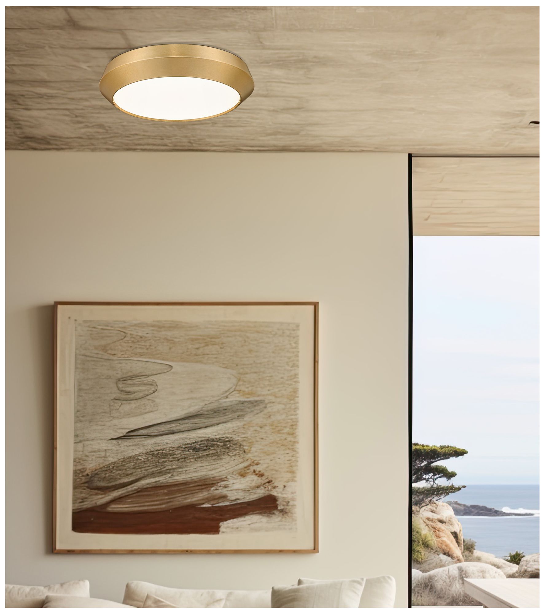Image 2 Quasars by Z-Lite 16 inch Modern Gold 1 Light Flush Mount more views