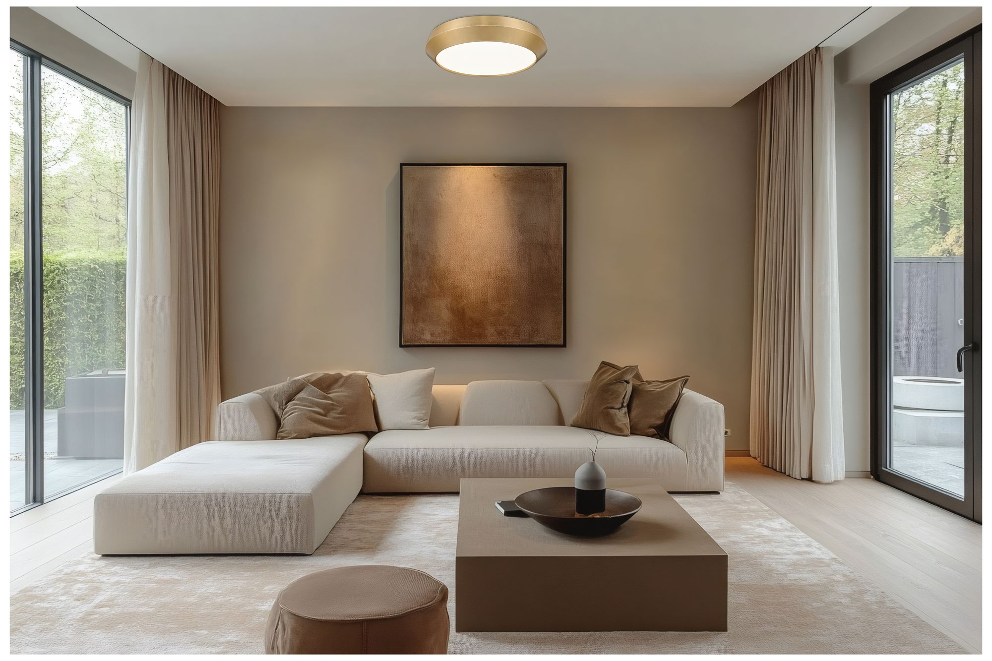 Image 3 Quasars by Z-Lite 16 inch Modern Gold 1 Light Flush Mount more views