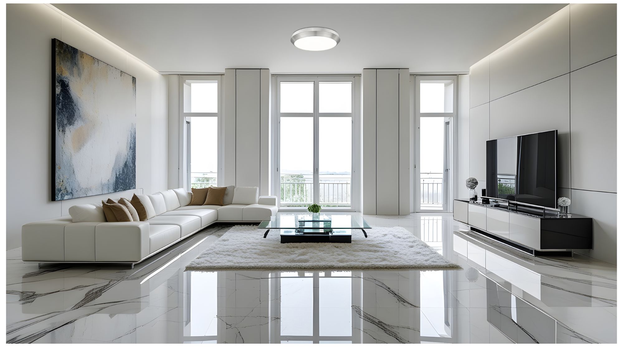 Image 3 Quasars by Z-Lite 20 inch Brushed Nickel 1 Light Flush Mount more views