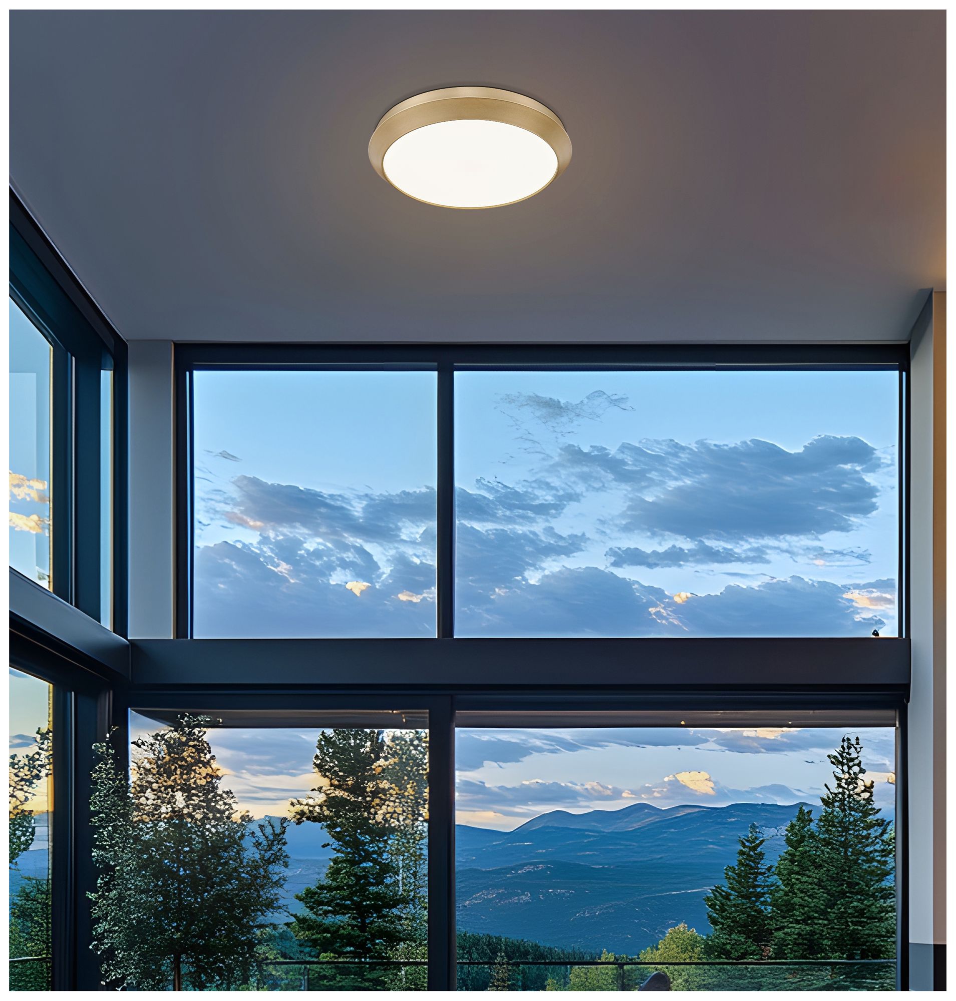 Image 2 Quasars by Z-Lite 20 inch Modern Gold 1 Light Flush Mount more views