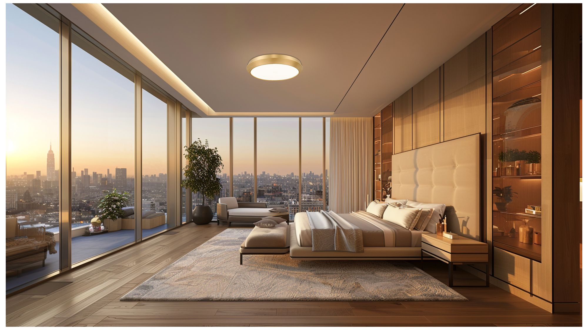 Image 3 Quasars by Z-Lite 20 inch Modern Gold 1 Light Flush Mount more views