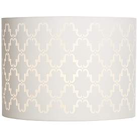 Image3 of Quatrefoil Laser Cut Pattern Lamp Shade 14x14x10 (Spider) more views