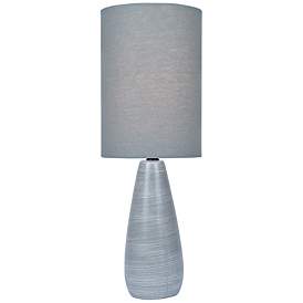 Image1 of Quatro 17"H Gray Modern Accent Table Lamp with Gray Shade
