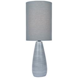 Quatro 17&quot;H Gray Modern Accent Table Lamp with Gray Shade