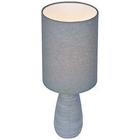 Image2 of Quatro 17"H Gray Modern Accent Table Lamp with Gray Shade more views