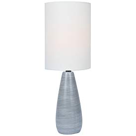 Image1 of Quatro 17"H Gray Modern Accent Table Lamp with White Shade