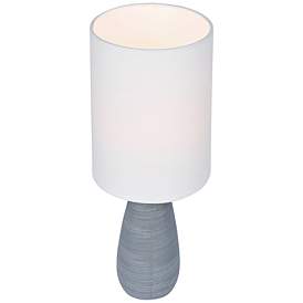 Image2 of Quatro 17"H Gray Modern Accent Table Lamp with White Shade more views