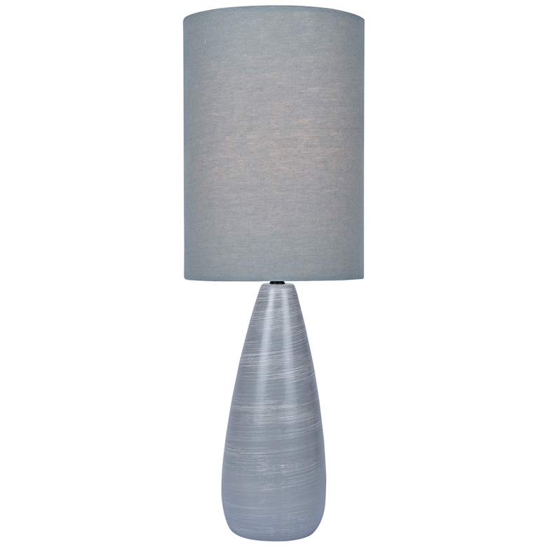 Image 1 Quatro 26 1/4 inchH Gray Modern Table Lamp with Gray Shade