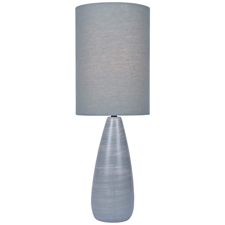 Image 1 Quatro 26 1/4"H Gray Modern Table Lamp with Gray Shade