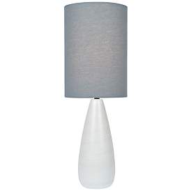 Image1 of Quatro 26 1/4"H White Modern Table Lamp with Gray Shade