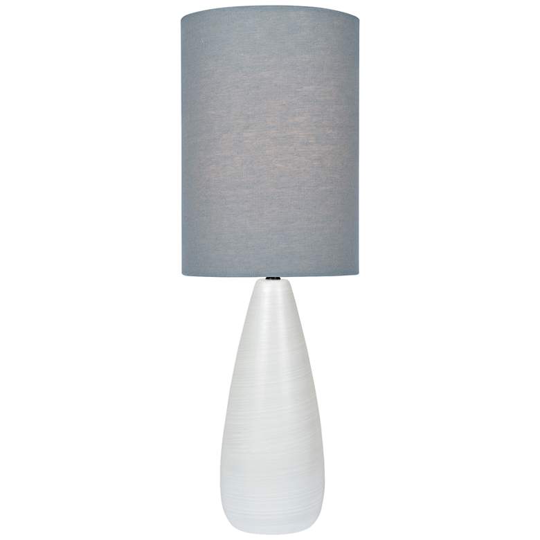Image 1 Quatro 26 1/4 inchH White Modern Table Lamp with Gray Shade