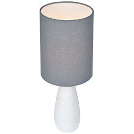 Image2 of Quatro 26 1/4"H White Modern Table Lamp with Gray Shade more views