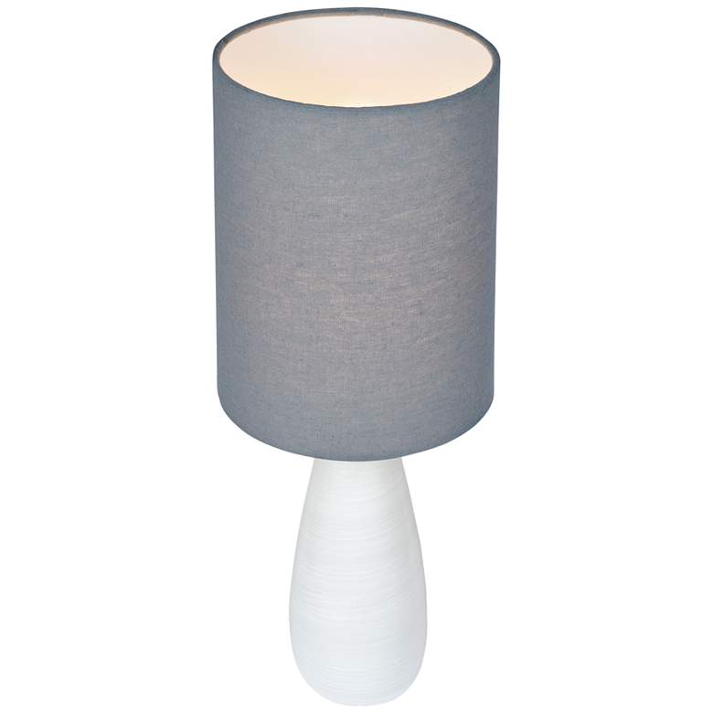 Image 2 Quatro 26 1/4 inchH White Modern Table Lamp with Gray Shade more views