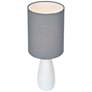Quatro 26 1/4"H White Modern Table Lamp with Gray Shade