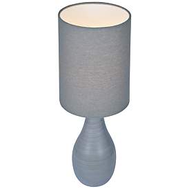 Image2 of Quatro 31" High Gray Modern Table Lamp with Gray Shade more views