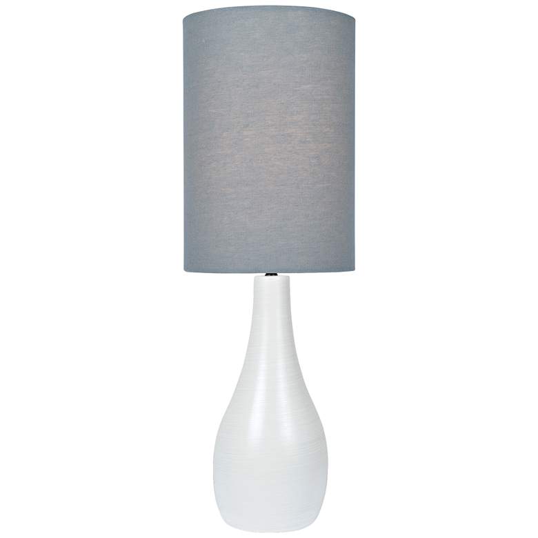 Image 1 Quatro 31 inch High White Modern Table Lamp with Gray Shade