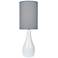 Quatro 31" High White Modern Table Lamp with Gray Shade